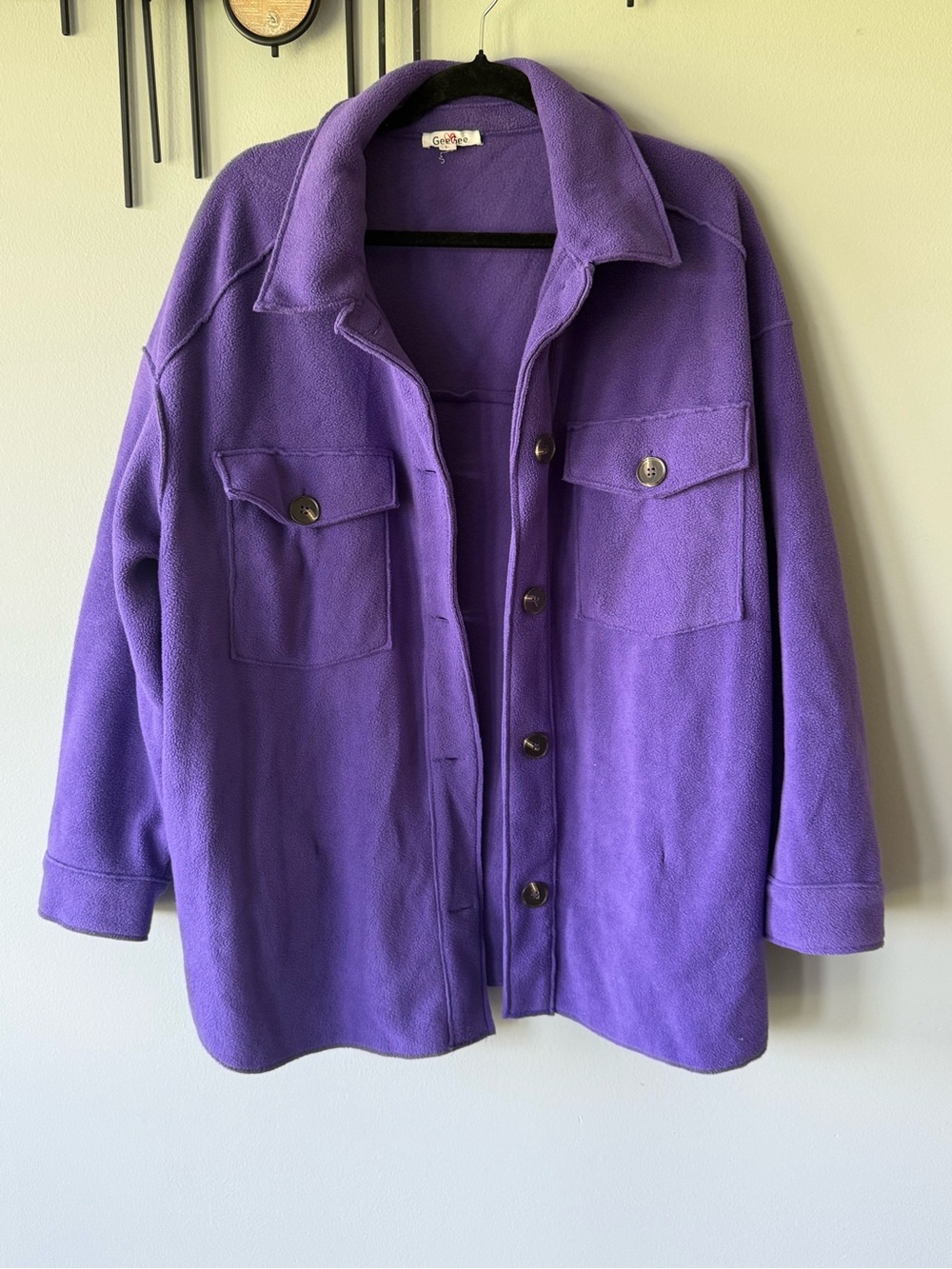Purple Women’s Fleece Button-Up Jacket